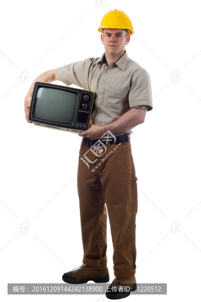 手持電視的人