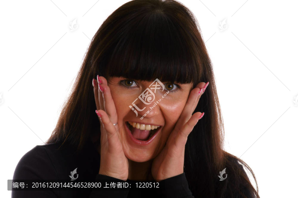 驚訝的年輕女子