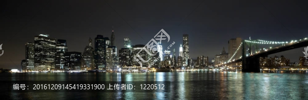 紐約天際線布魯克林大橋和自由塔