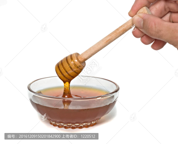 蜂蜜桶（蜂蜜棒）在白色背景下