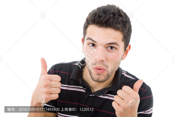 豎起大拇指