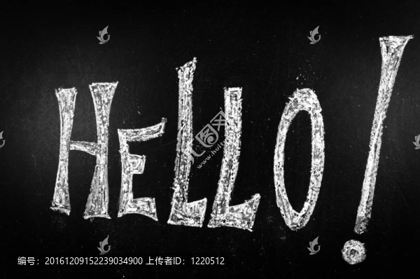 你好，寫在一個(gè)黑色的黑板