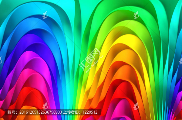 彩色抽象條紋背景3D插畫