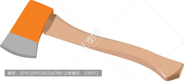 橙斧孤立在白色背景