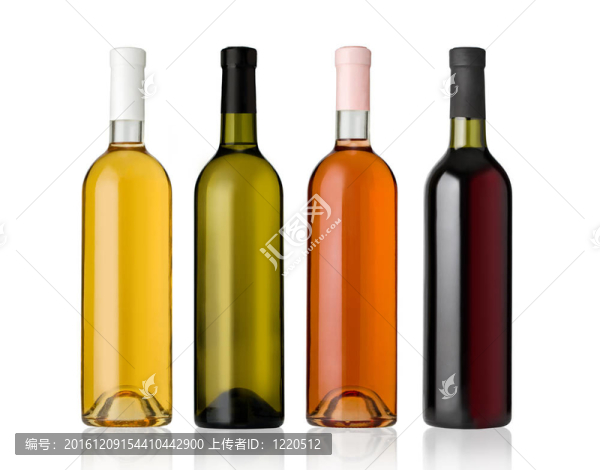 白葡萄酒；玫瑰；紅酒瓶。
