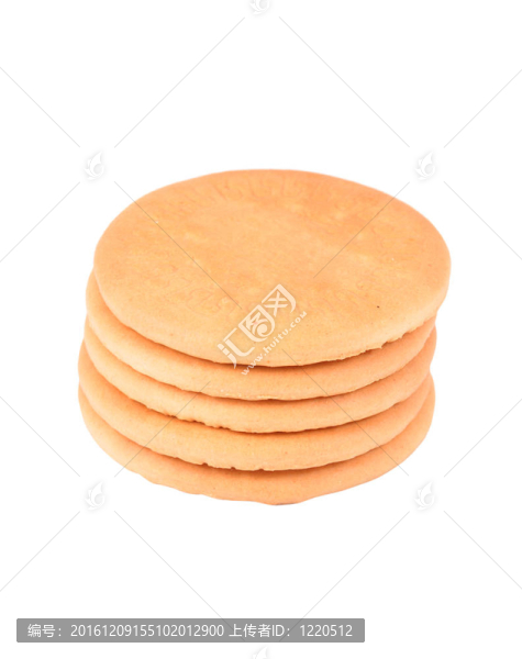 一些面包餅干；孤立在白色背景