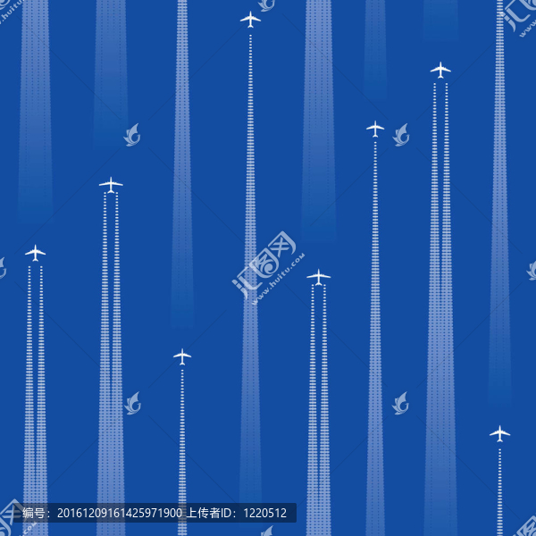 無縫平面高在天空白色剪影