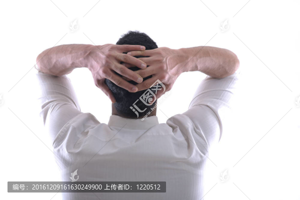 白色背景下繩分離的商人