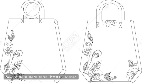 花卉圖案標簽；輪廓