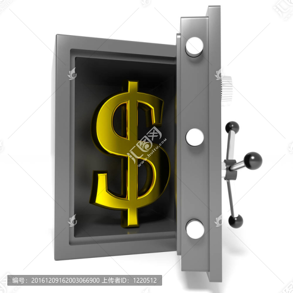 內(nèi)有金簽的開銀保險柜。