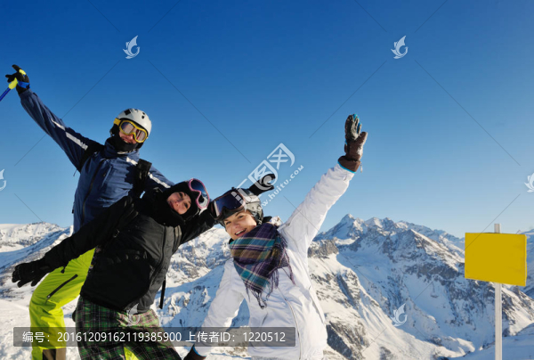 冬季朋友滑雪的畫像