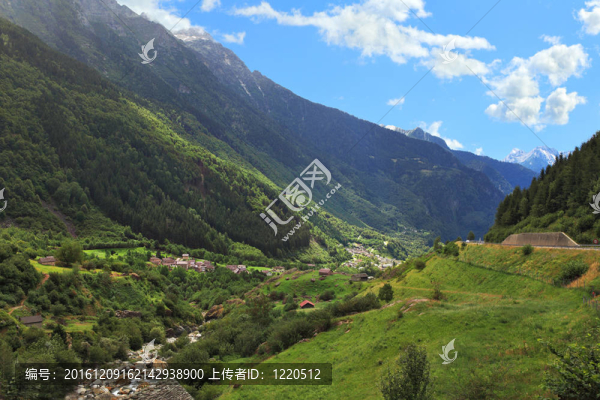 高山觀。瑞士。