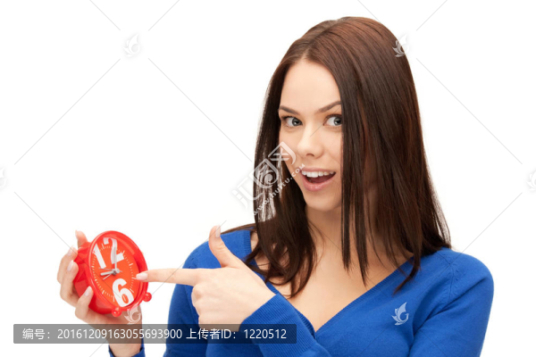 抱鬧鐘的女人