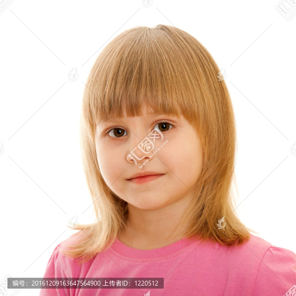 憂郁的小女孩粉紅色