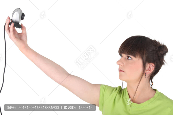 女孩用攝像頭
