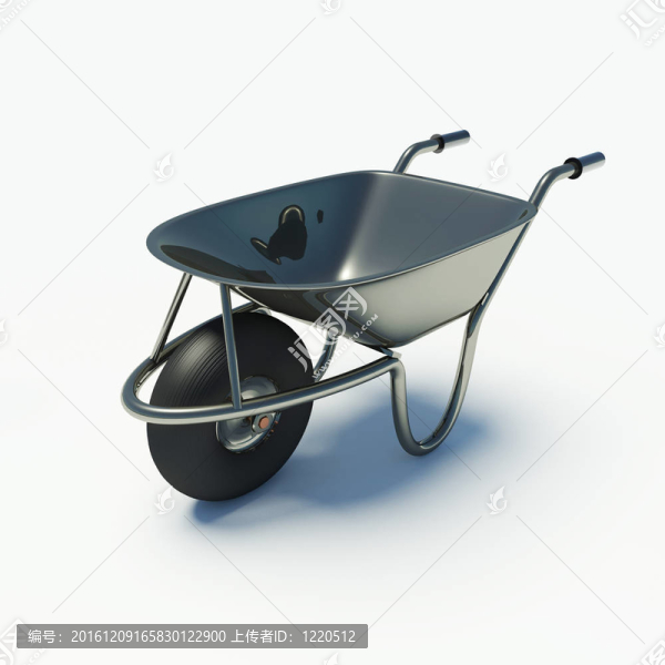在白色背景的手推車
