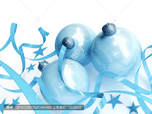 在一個(gè)星星，在白色背景上的藍(lán)色裝飾環(huán)境的圣誕玩具