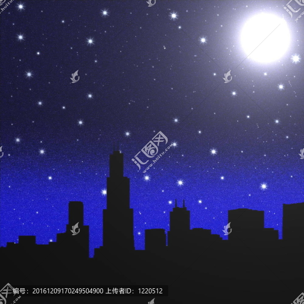 黑夜星空與Moon