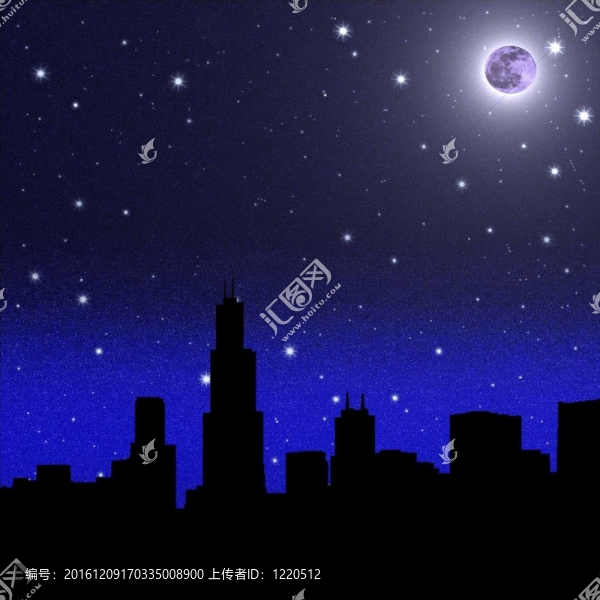 黑色夜空和Moon