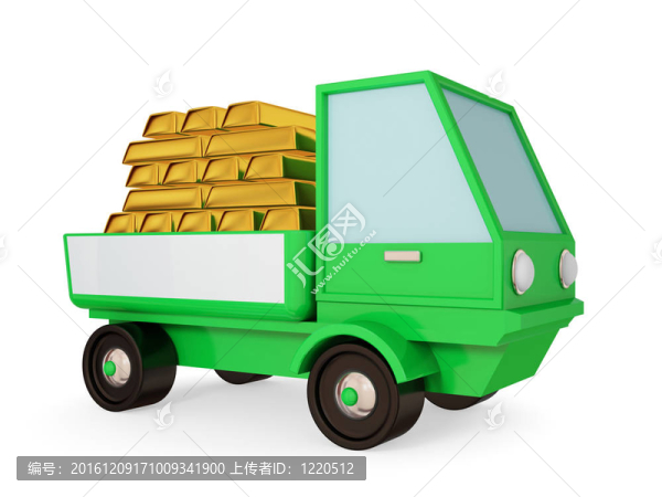 在身體goldbars綠色卡車。