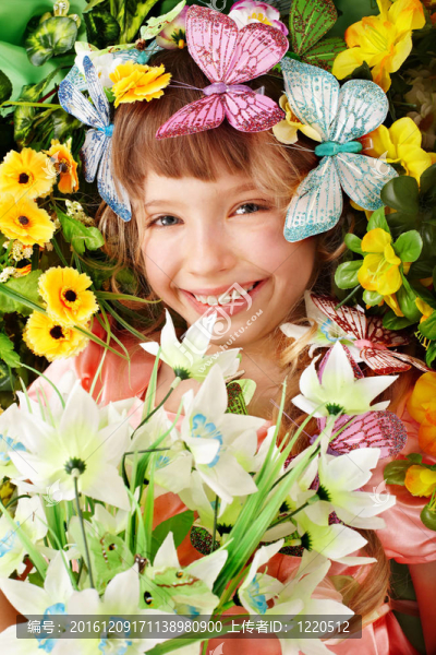 蝴蝶花女孩。