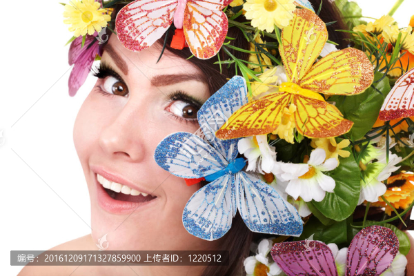 花與花的女孩。