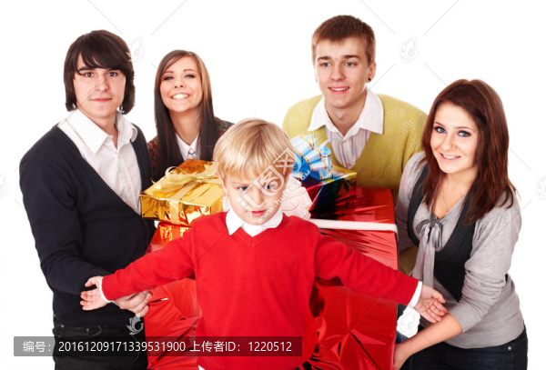 幸福家庭紅色禮品盒。