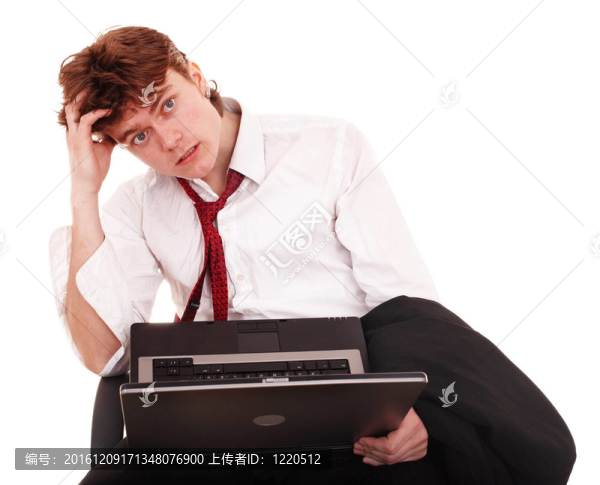 危機中的筆記本電腦商人。