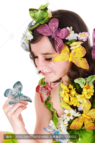 蝴蝶花女孩。春來發(fā)。