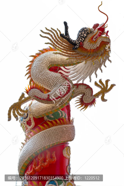 孤立的白龍雕像