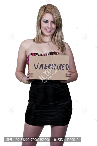 持失業(yè)標(biāo)志的婦女
