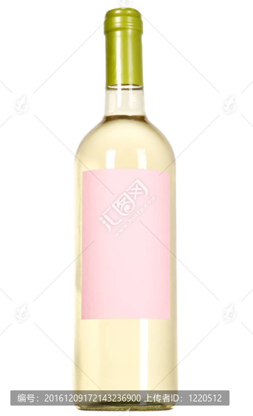 白底白葡萄酒瓶