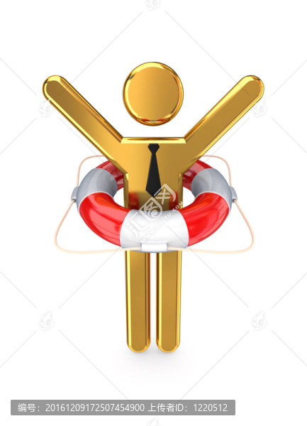 一個(gè)救生圈3D小的人。