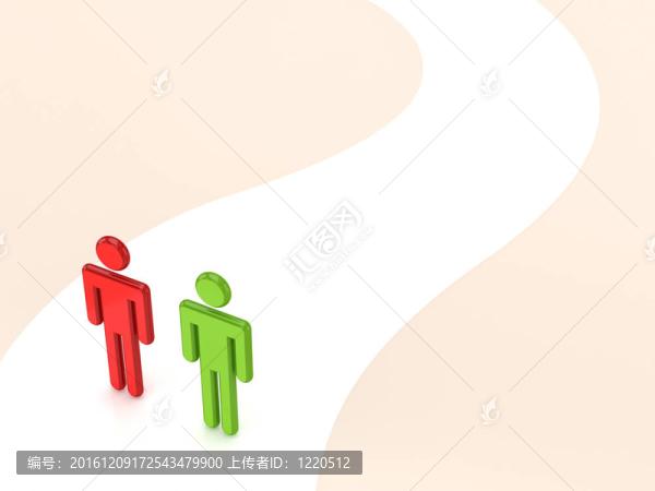 3D小人物在路上。