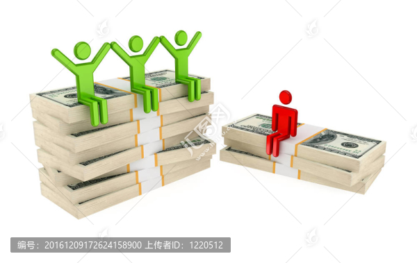 3D小人物和金錢包。