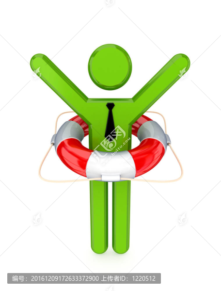 一個(gè)救生圈3D小的人。