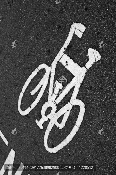 地板上的自行車標志
