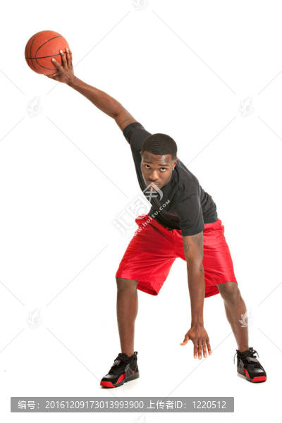 年輕的黑人大學(xué)生玩Basket,Ball