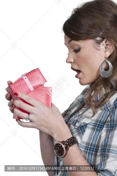 美女打開禮物