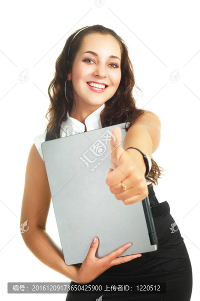 帶筆記本電腦的女孩