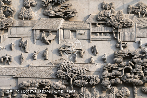 磚雕,古代生活街景
