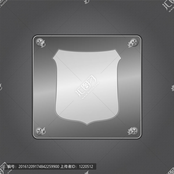 金屬板上的盾牌圖標(biāo)