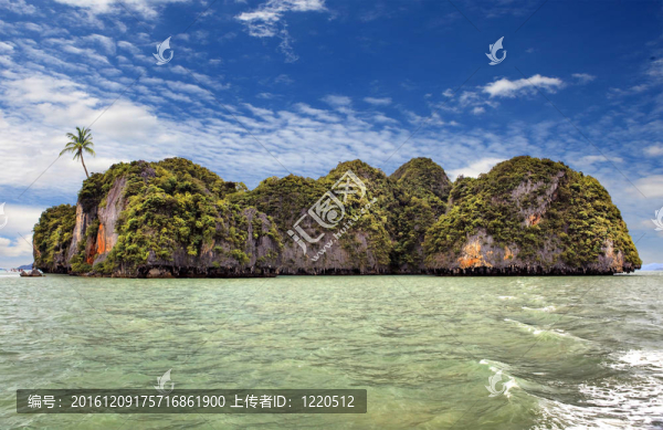 美麗的島嶼，棕櫚樹在海洋；泰國(guó)