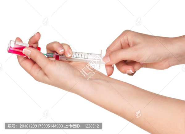 一方面用注射器