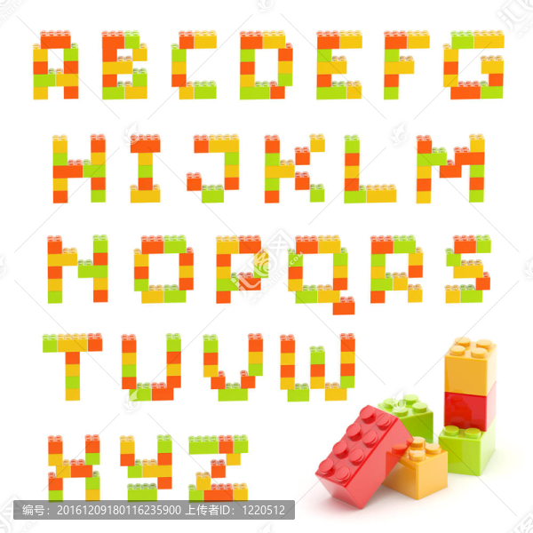 字母組的玩具積木孤立