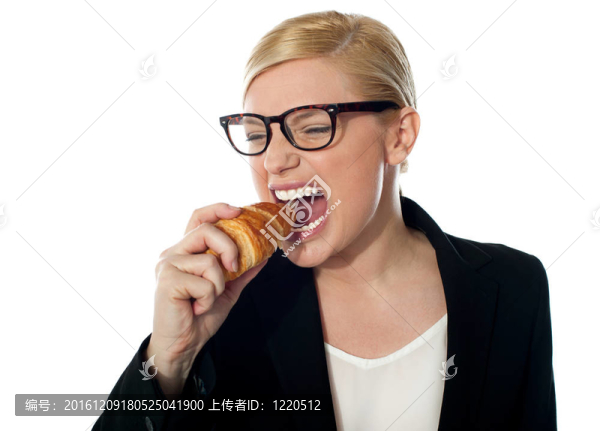 漂亮的女商人吃