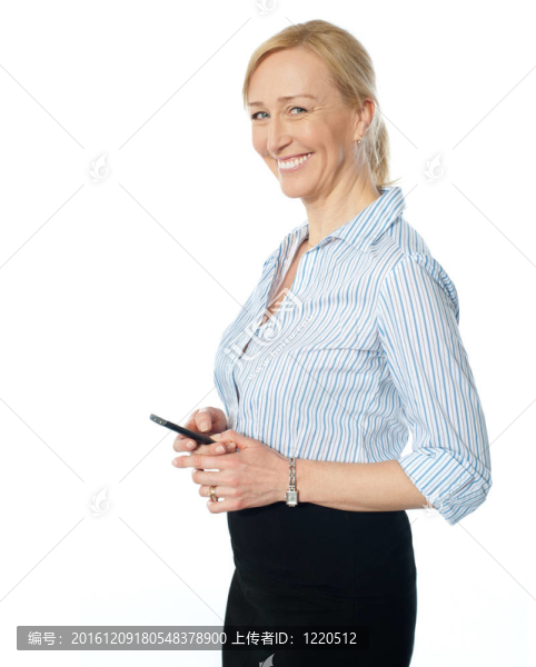 美麗的企業(yè)女性使用手機