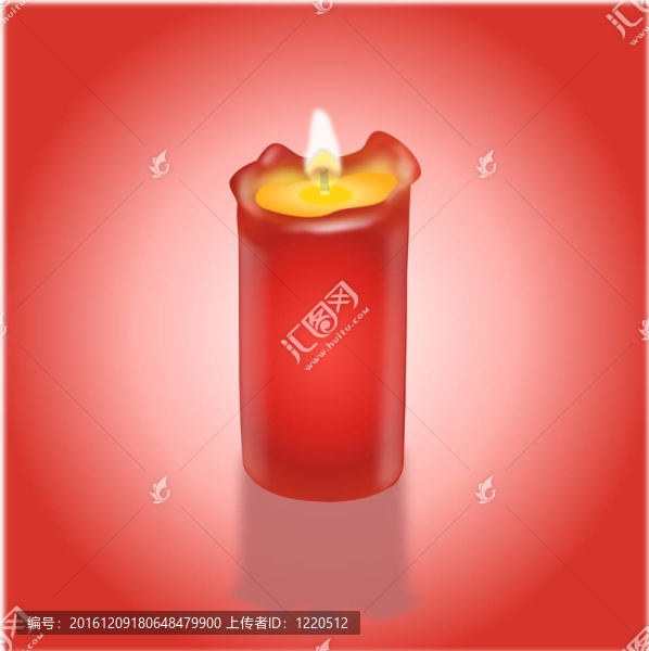 點(diǎn)燃的紅蠟燭