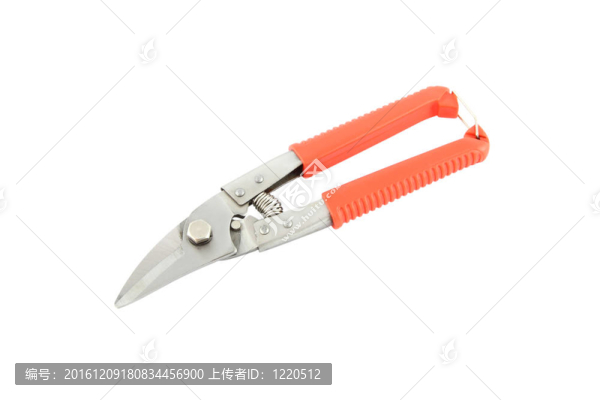 關(guān)閉在白色背景的金屬板材切割鉗。