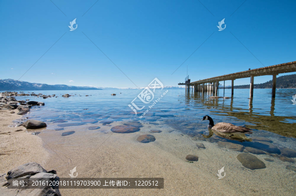 美麗的湖與碼頭